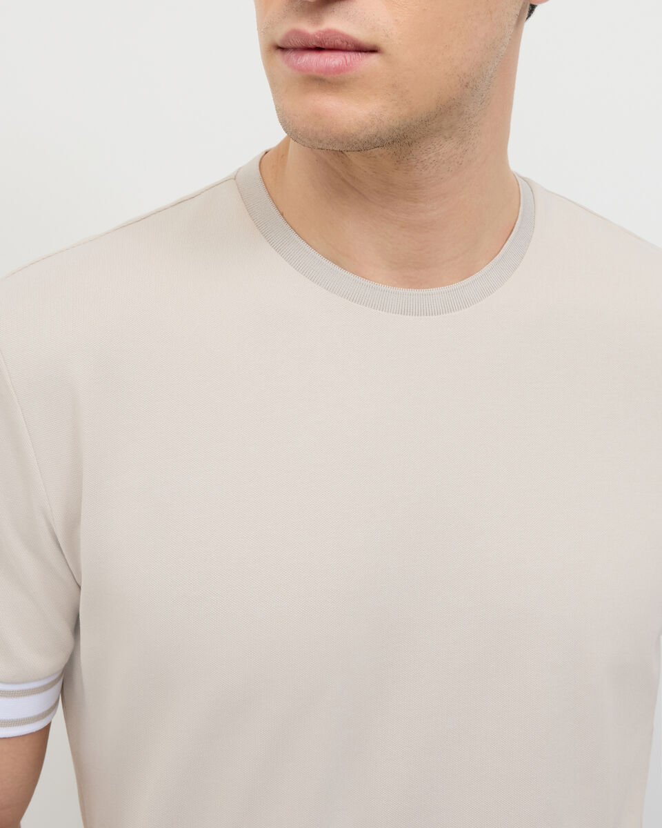 Curtis Travel Striped Pique Tee, Natural, hi-res